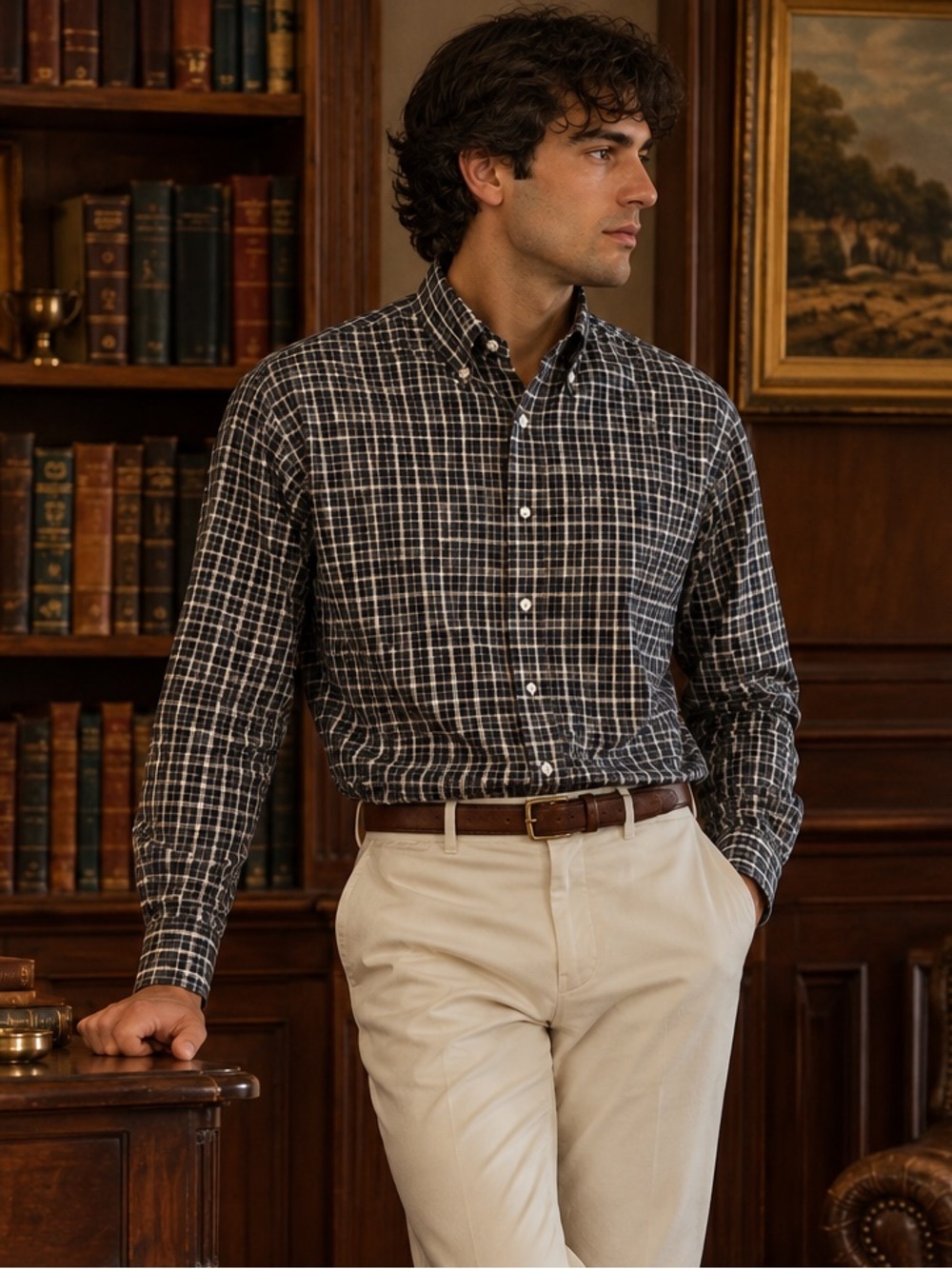 Ralph Lauren Blake XL Plaid Button Down Shirt 100% Cotton Old Money Academia